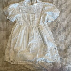 Anthropologie White Lace Babydoll Dress